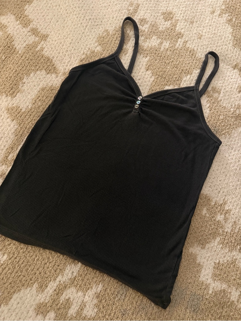 Grey Ribbed AE Spaghetti Strap Tank Top